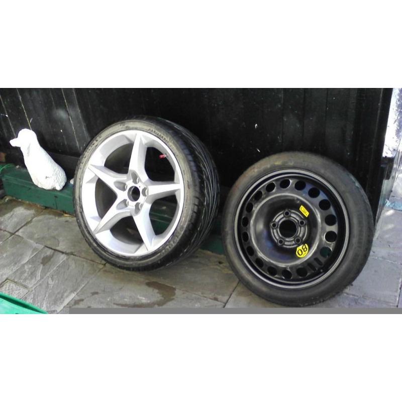 1 Vauxhall alloy wheel plus space saver wheel