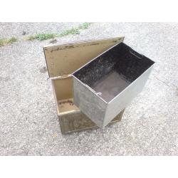 VICTORIAN EMBOSSED BRASS COVERED STEEL LOG BOX