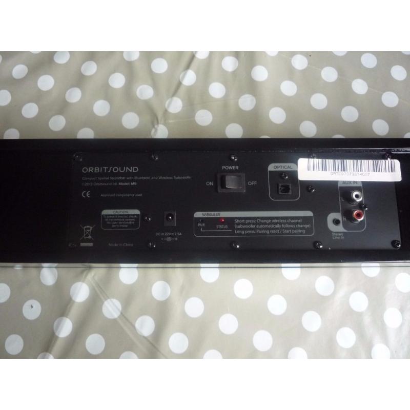 Orbitsound M9 Soundbar (NOT the lesser spec M9LX)and Wireless Subwoofer - Ex. Condition - NEW PRICE