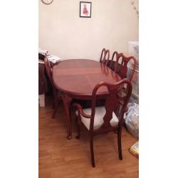 Vintage Dining Table & 6 Chairs