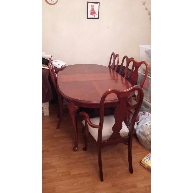 Vintage Dining Table & 6 Chairs
