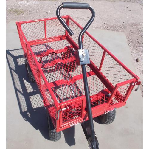 Garden Metal four Wheel Trolley Red
