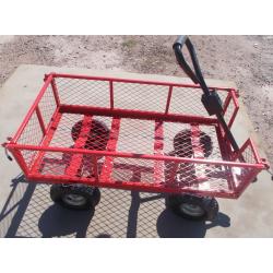 Garden Metal four Wheel Trolley Red