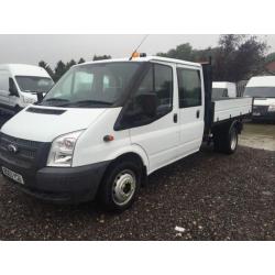 2013 63 FORD TRANSIT 2.2 350 DRW 1D 124 BHP TIPPER DIESEL ALLOY DOUBLE CAB