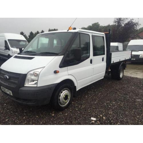 2013 63 FORD TRANSIT 2.2 350 DRW 1D 124 BHP TIPPER DIESEL ALLOY DOUBLE CAB