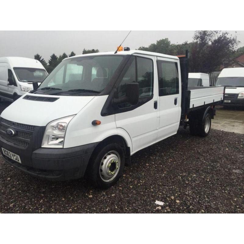 2013 63 FORD TRANSIT 2.2 350 DRW 1D 124 BHP TIPPER DIESEL ALLOY DOUBLE CAB
