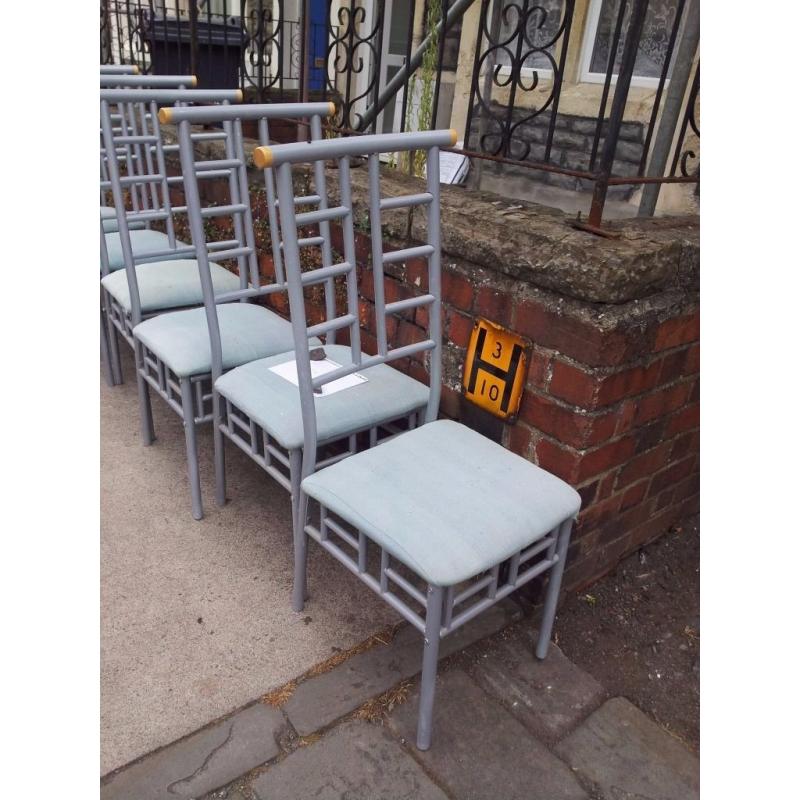 6 metal chairs