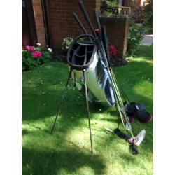white benross golf carry bag with pop out legs
