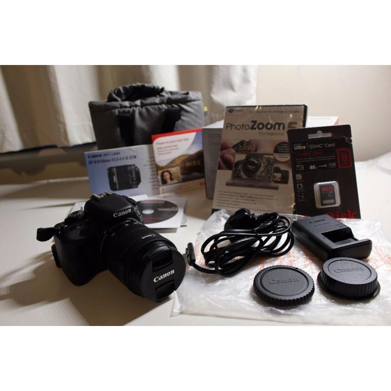 Canon 100D + 8GB Memory Card + Bag + Photozoom 5