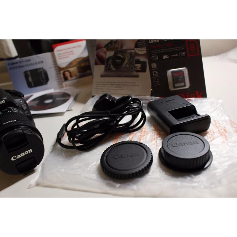 Canon 100D + 8GB Memory Card + Bag + Photozoom 5