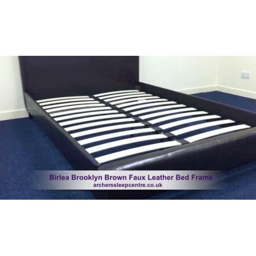 Faux double leather bed