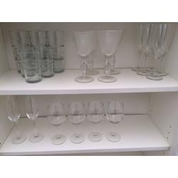 Selection of 24 various glasses