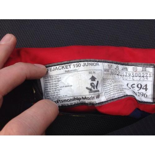 Junior self inflate life jacket