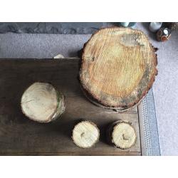 Assorted rustic wood slices centrepiece wedding vintage 14 available decoration candles