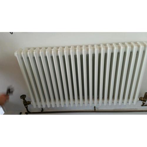 WHITE 3 COLUMN RADIATOR COMPLETE WITH DAISY VALVES