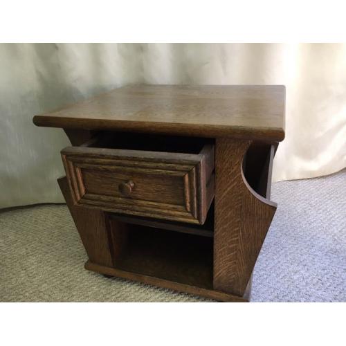 Solid oak magazine table