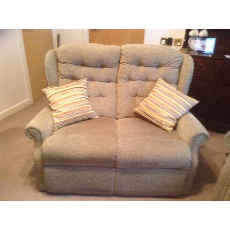 2 seater sofa, electric reclining arm chair and manual reclining arm chair