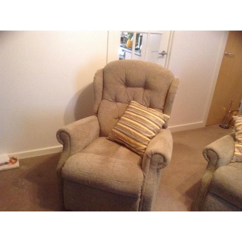 2 seater sofa, electric reclining arm chair and manual reclining arm chair