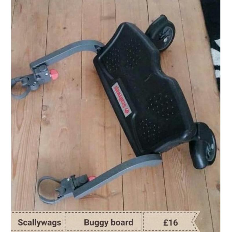 Scallywags buggy board with un-cut clips