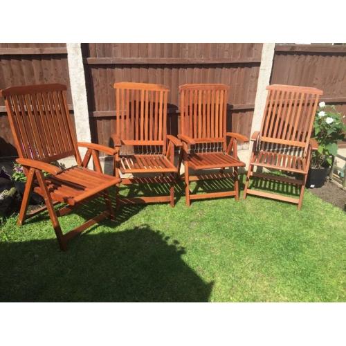 4 Fully Reclining Solid Chairs