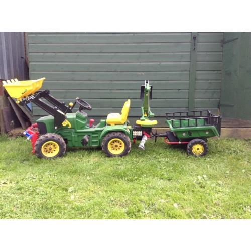Kids ride on pedal John Deere tractor go kart