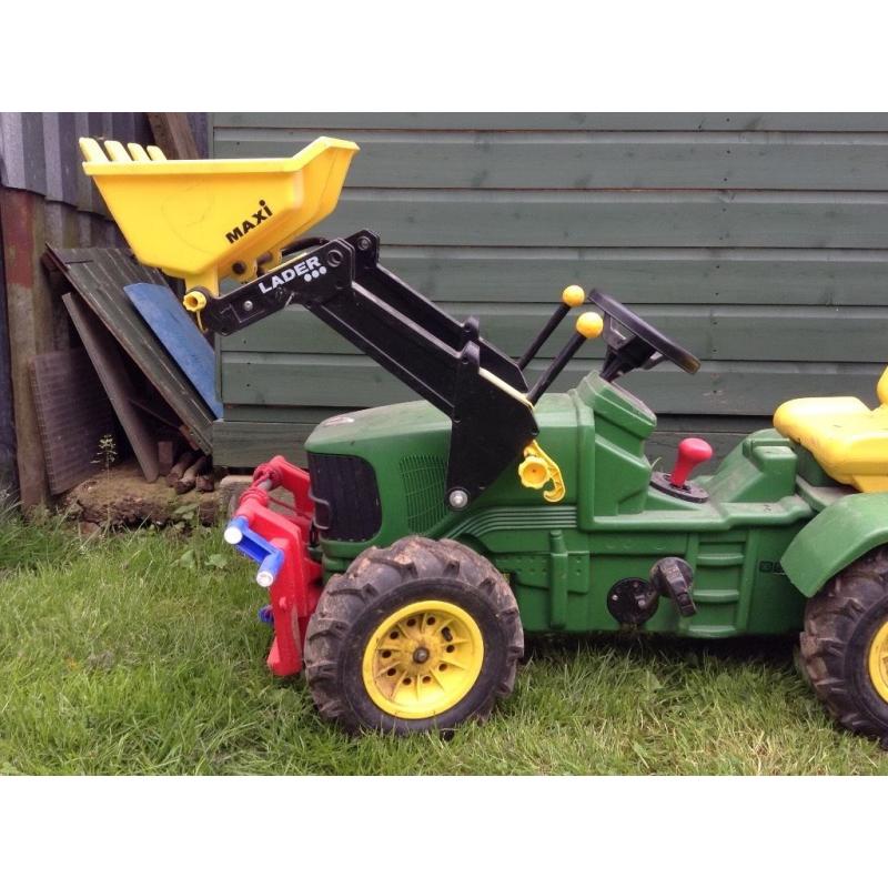 Kids ride on pedal John Deere tractor go kart