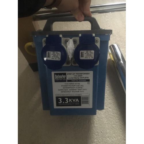 Defender 3.3kVA step up transformer 2x outlets never used