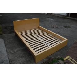 IKEA MALM Bed frame, white stained oak veneer