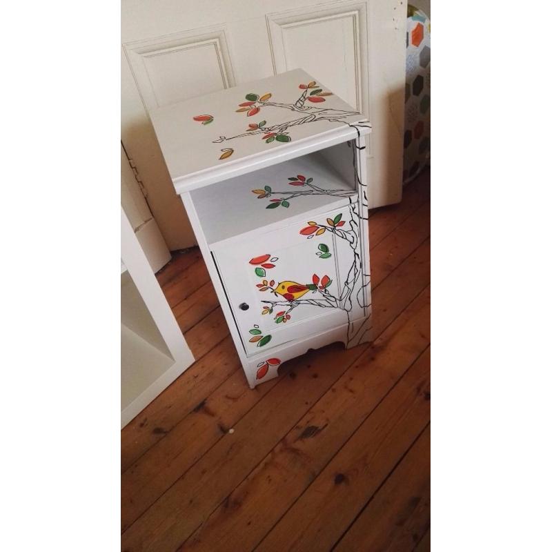 Beautiful and unique hand-decorated bedside table, fantastic for the bedroom of a little one!!!