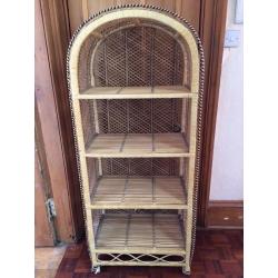 Wicker shelving unit