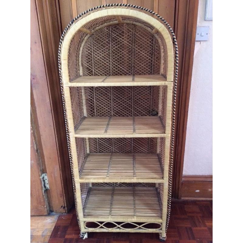 Wicker shelving unit
