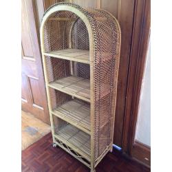 Wicker shelving unit