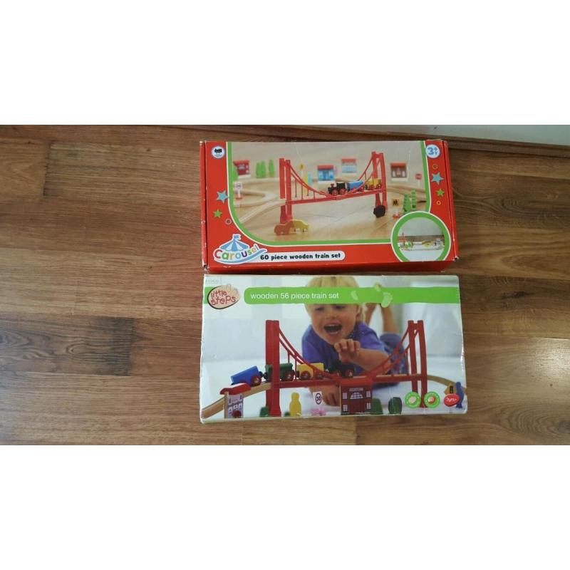 2 wooden train set.