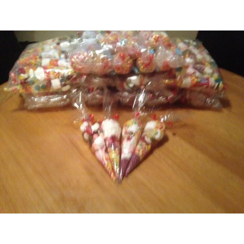 Job lot 100 pre filled sweet cones