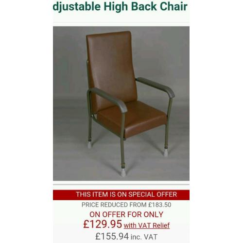 High backed chair