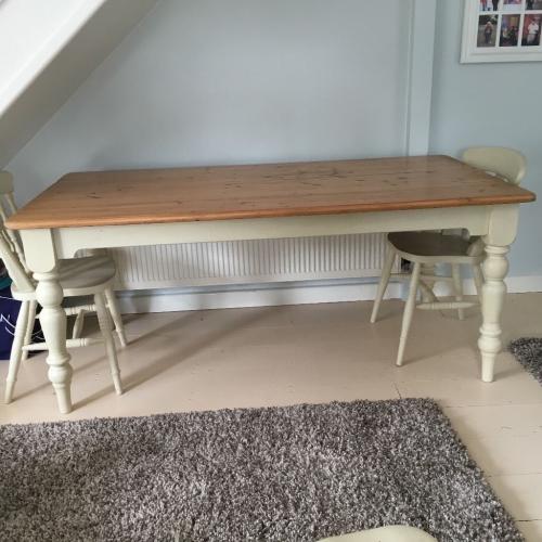 Large shabby shic restored table.