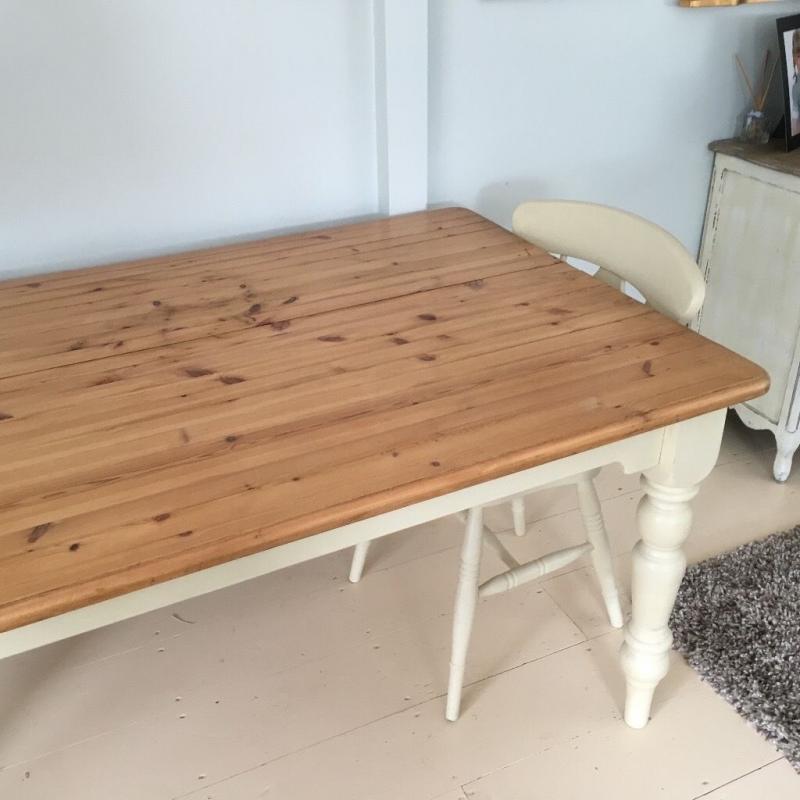 Large shabby shic restored table.