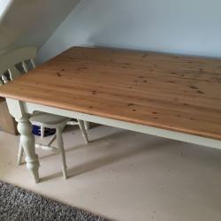 Large shabby shic restored table.