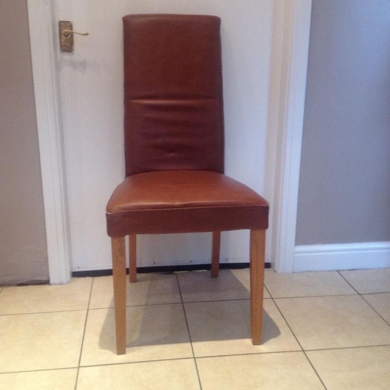 Next brown leather dining chairs