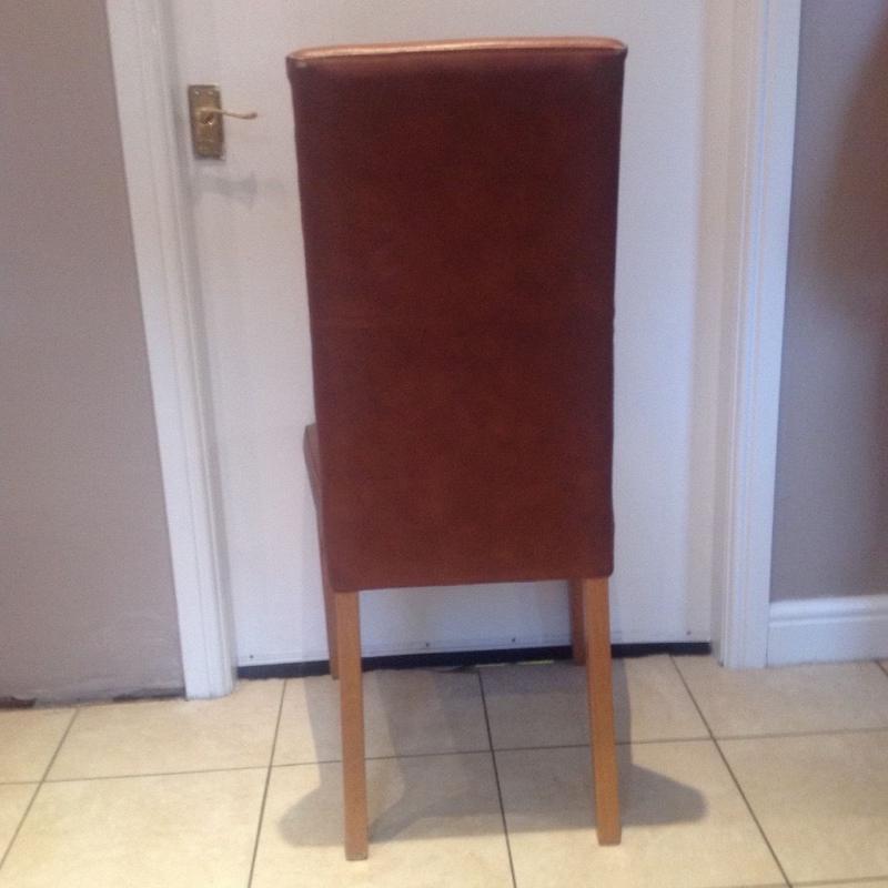 Next brown leather dining chairs