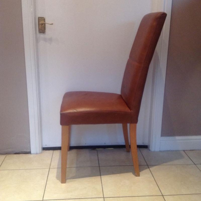 Next brown leather dining chairs