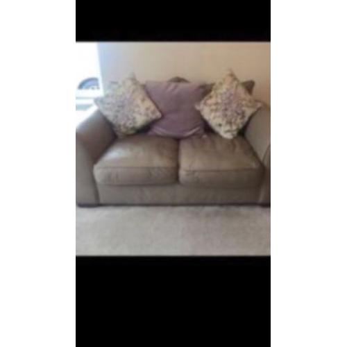 Leather sofa 3 seater and 2 seater mink brown must see