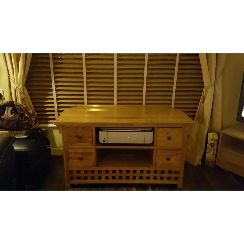 Solid oak tv unit