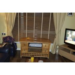 Solid oak tv unit