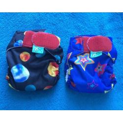 2 unusual design (used) tots bots easyfit Reuseable nappies