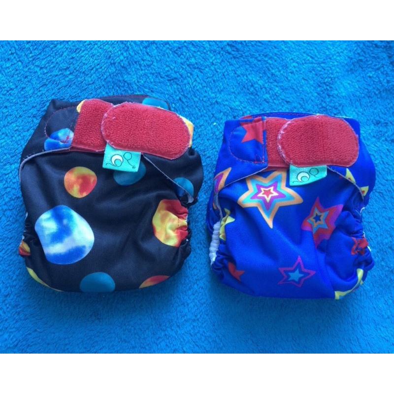 2 unusual design (used) tots bots easyfit Reuseable nappies