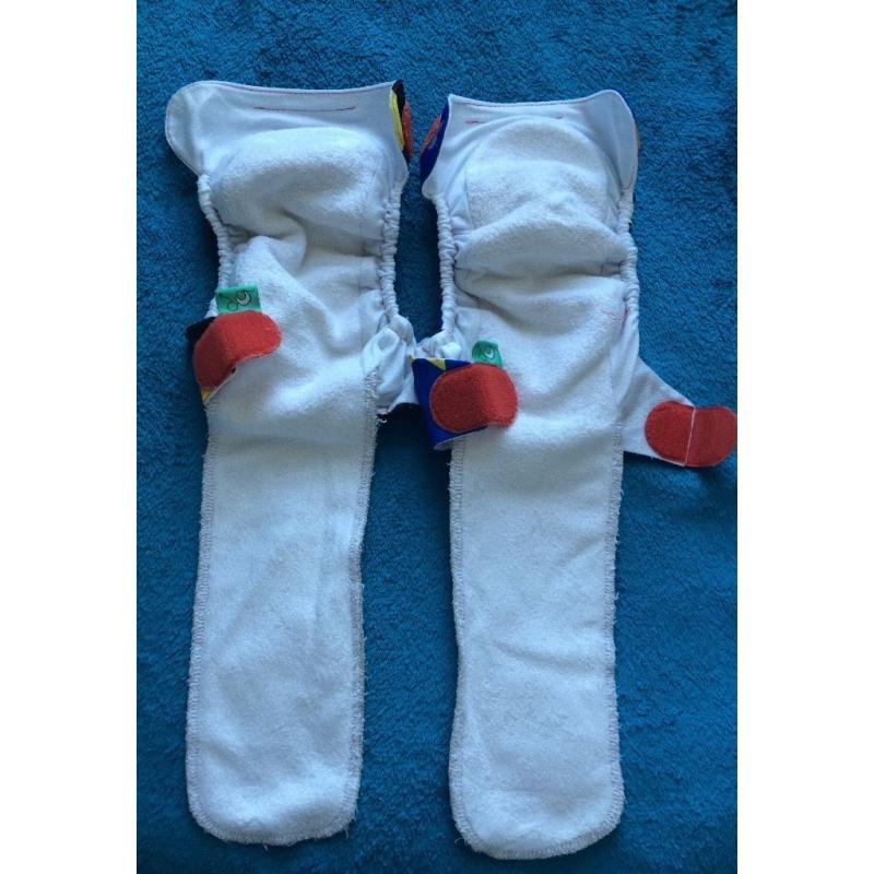 2 unusual design (used) tots bots easyfit Reuseable nappies