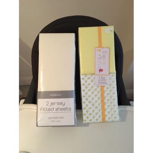 2 x Brand new cot bed sheets