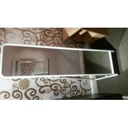 As new tall large size free standing mirror with hanging rail white