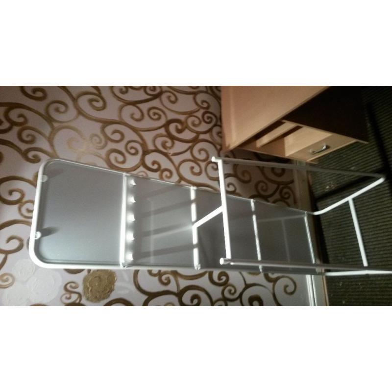 As new tall large size free standing mirror with hanging rail white